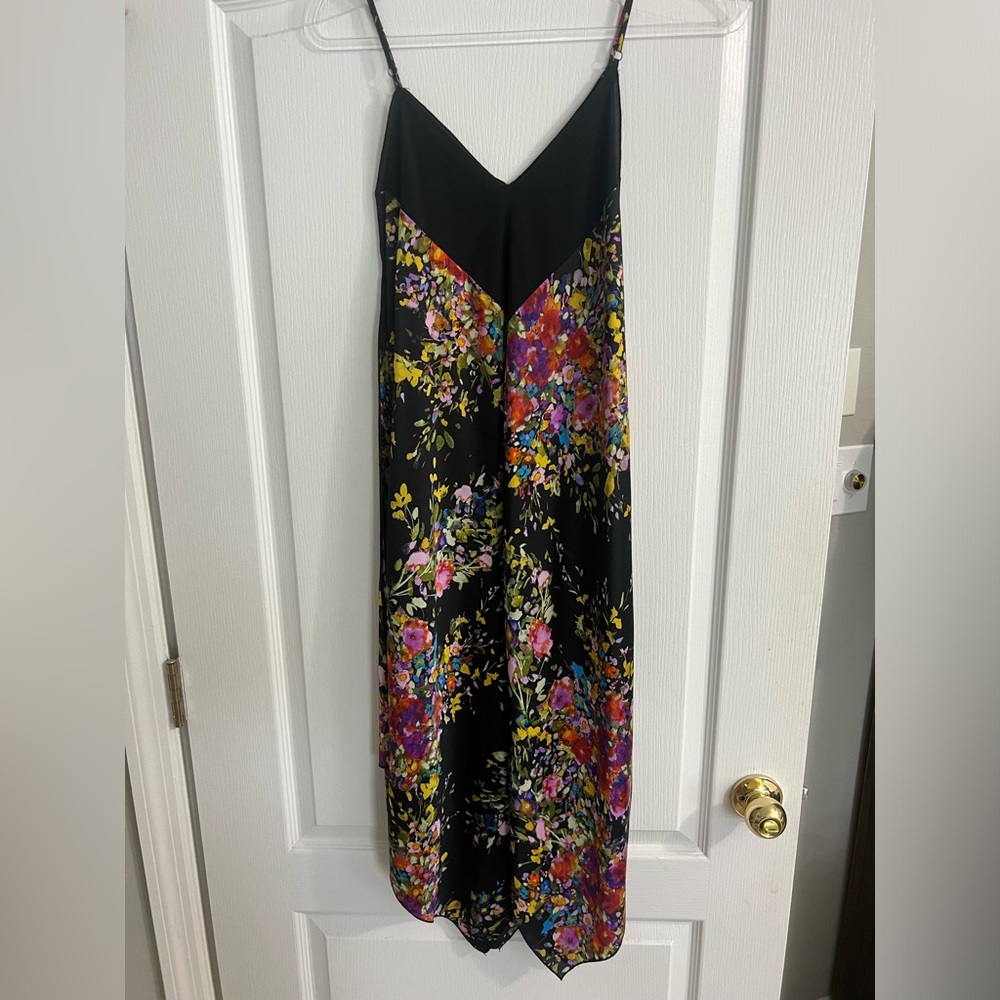 Floral midi spaghetti strap dress